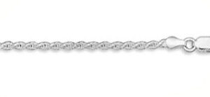2mm Sterling Silver Diamond Cut Rope Bracelet