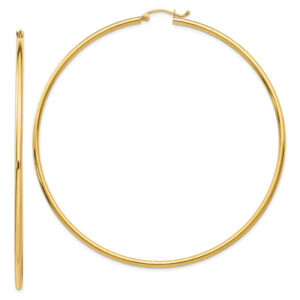3" Extra-Large 14K Gold Hoop Earrings (2mm)