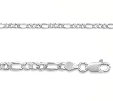 3.5mm Sterling Silver Figaro Link Bracelet