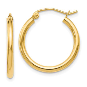 3/4" 14K Gold Classic Hoop Earrings in 2mm