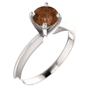 3/4 Carat Cognac Diamond Solitaire Engagement Ring