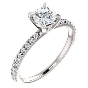 3/4 Carat French-Set Diamond Engagement Ring