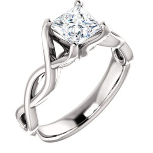 3/4 Carat Princess-Cut Diamond Infinity Engagement Ring