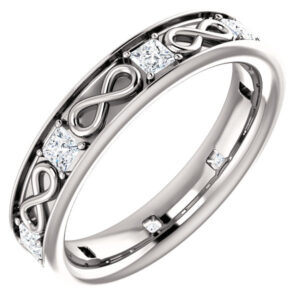 3/4 Carat Princess-Cut Diamond Infinity Symbol Wedding Band Ring