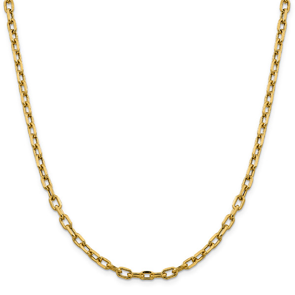 4.9mm 14K Gold Open Cable Chain Necklace, 24"