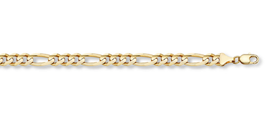 4mm Figaro Bracelet in 14K Yellow Gold