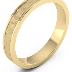 4mm Hammered Wedding Band, 14K Yellow Gold