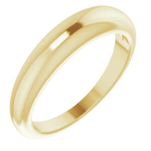 4mm Tapered Plain Band Ring for Women, 14K Gold