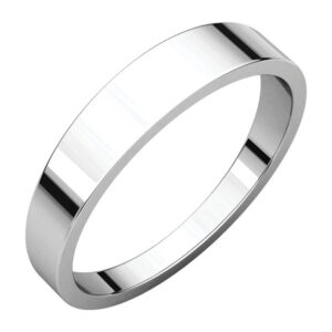 4mm Tapered Wedding Band Ring in 14K White Gold