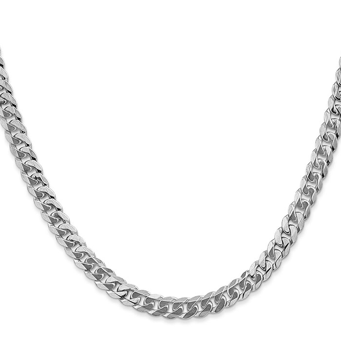 5.75mm 14k white gold curb link chain necklace