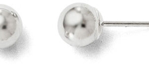 5mm Polished Ball Stud Earrings, 14K White Gold