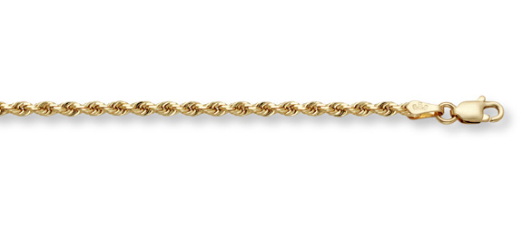 5mm Rope Bracelet, 14K Solid Gold