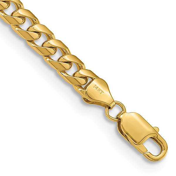 6.25mm 14k solid gold miami cuban link bracelet, 8 1/2 inches