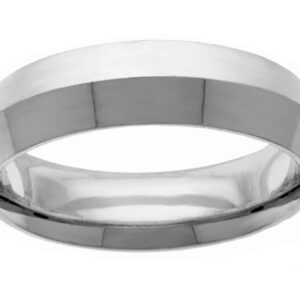 6mm Knife-Edge White Gold Wedding Band Ring