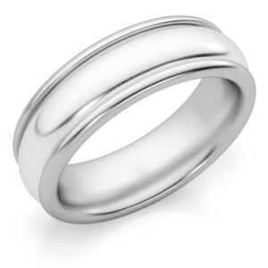 6mm White Gold Polished Wedding Band Ring