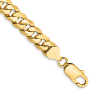 8.5mm 14k gold curb link bracelet