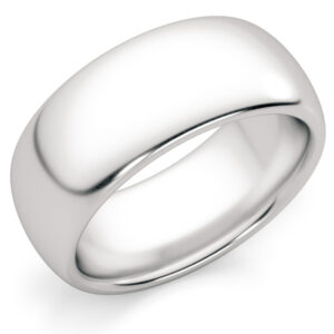 8mm Comfort Fit 14K White Gold Wedding Band Ring