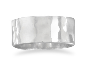 8mm Hammered Sterling Silver Ring