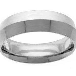 8mm Knife-Edge Wedding Band Ring in White Gold