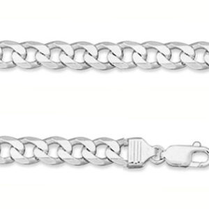8mm Sterling Silver Curb Link Bracelet