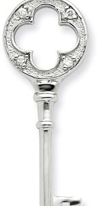 .925 Sterling Silver and CZ Key Ring