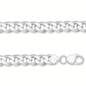 9mm Sterling Silver Curb Link Bracelet