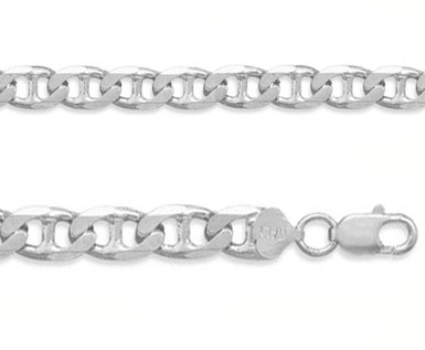 9mm Sterling Silver Mariner Link Bracelet
