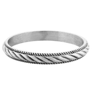 Antique-Style Wedding Band Ring in 14K White Gold