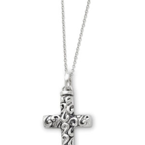 Antiqued Cross Ash Holder Cremation Necklace