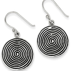 Antiqued Spiral Earrings in Sterling Silver