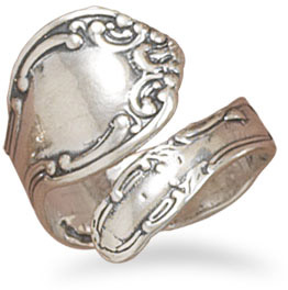 Antiqued Sterling Silver Spoon Ring