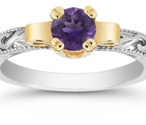 Art Deco Amethyst Engagement Ring, 1/2 Carat