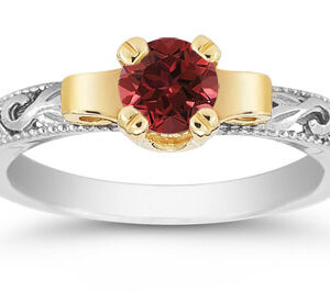 Art Deco Ruby Engagement Ring, 1/2 Carat