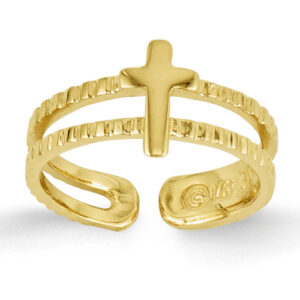 At the Foot of the Cross Toe Ring, 14K Gold