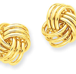 Basketweave Knot Earrings, 14K Yellow Gold