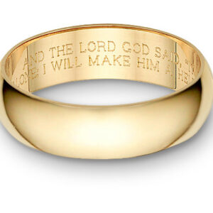 Bible Verse Wedding Band Ring, Yellow Gold