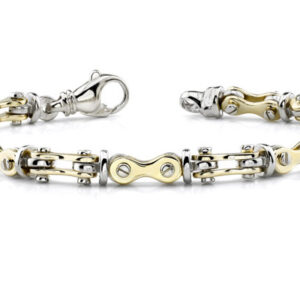 Bicycle Link Bracelet, 14K Two-Tone Gold