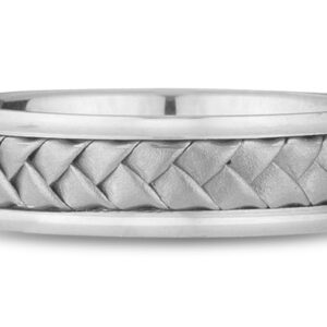 Braided Wedding Band, 14K White Gold (6mm)