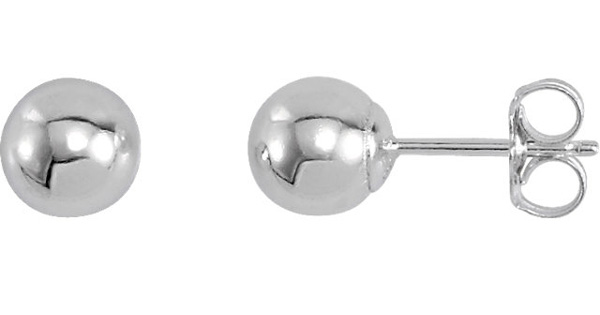 Bright Finish Sterling Silver Ball Earrings