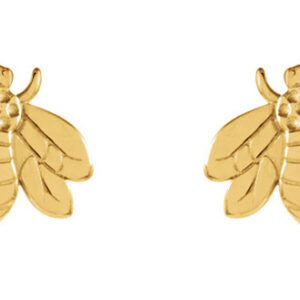 Bumblebee Earrings, 14K Gold