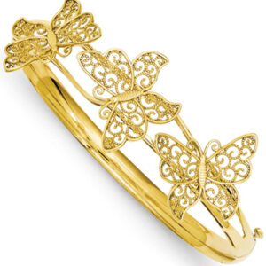 Butterfly Bangle Bracelet in 14K Yellow Gold
