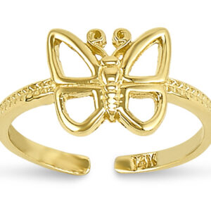Butterfly Toe Ring, 14K Gold
