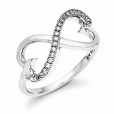 CZ Double Heart Ring in Sterling Silver