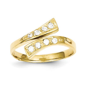 CZ Toe Ring in 10K Gold