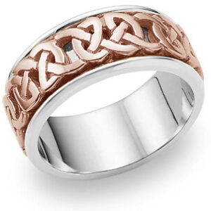 Caedmon 14K Rose Gold Celtic Knot Wedding Band Ring