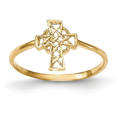 Celtic Cross Ring for Women in 14K Gold