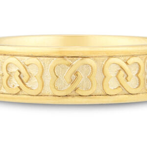 Celtic Heart Love Knot Wedding Band Ring, 14K Gold