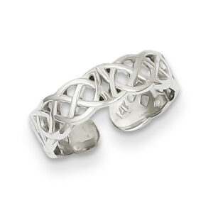 Celtic Knot Toe Ring, 14K White Gold