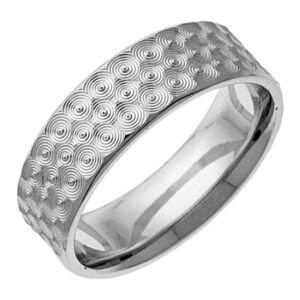 Celtic Spirals Silver Wedding Band Ring