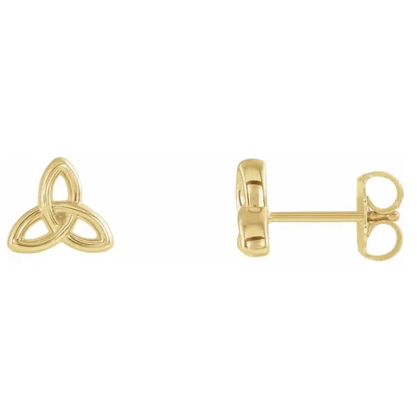 Celtic Trinity Knot Earrings, 14K Gold